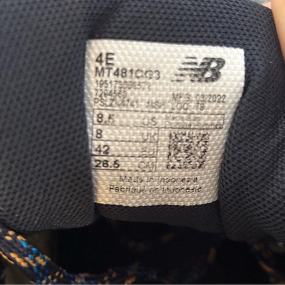 New Balance 481 V3 Trail Running Athletic Shoes-Gray/Blue/Yellow-Men Size 8.5 - Picture 9 of 10